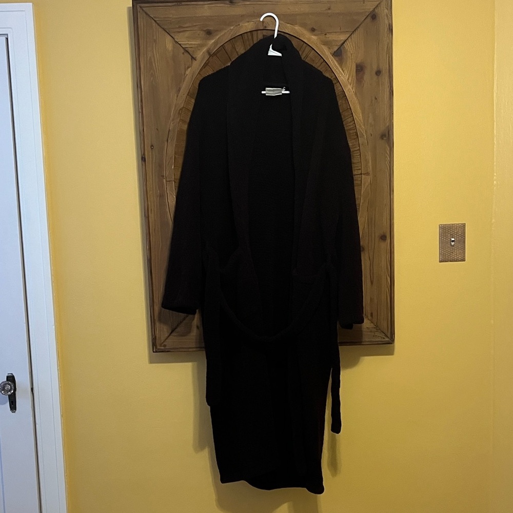 EUC Kashwere Chenille-type Signature robe dark brown Sz Large excellent clean